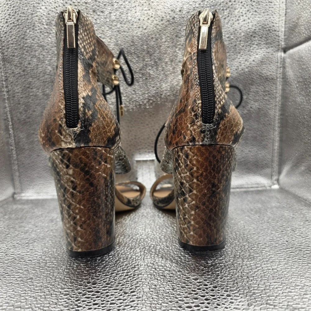 KAARI blue Arianna Snake Skin Ankle Sandals Women 7.5 M 3